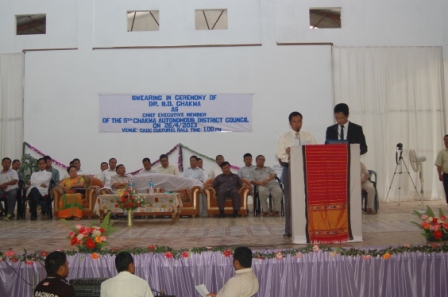 Dangu Dr. Buddha Dhan Chakma sworn in as Chief Executive Member